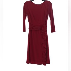 JH DRESS LONG SLEEVE WOMEN SIZE 4 COLOR RED